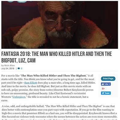 FANTASIA 2018: THE MAN WHO KILLED HITLER AND THEN THE BIGFOOT, LUZ, CAM